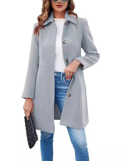 Sarah Express Women's Button-Down Wool Blend Coat