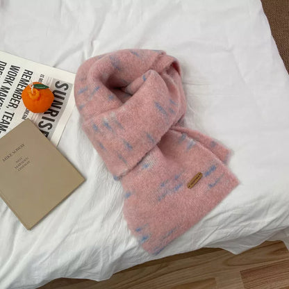 Sarah Express Women's Soft Fuzzy Contrast Scarf Pink One Size