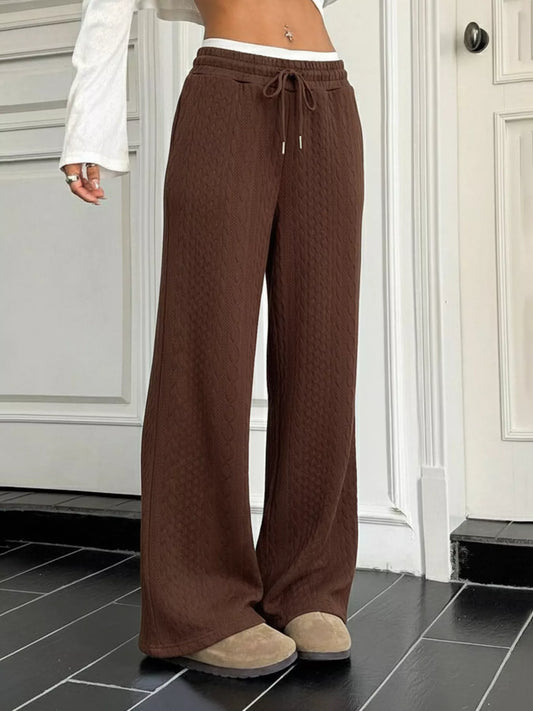 Sarah Express Women's Drawstring Wide Leg Pants