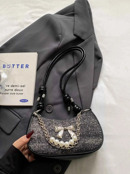 Sarah Express Women's Bow Decor Chain Crossbody Bag - Mini Shoulder Bag