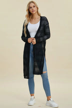 Sarah Express Women’s Plus Size Open Front Longline Cardigan Sweater
