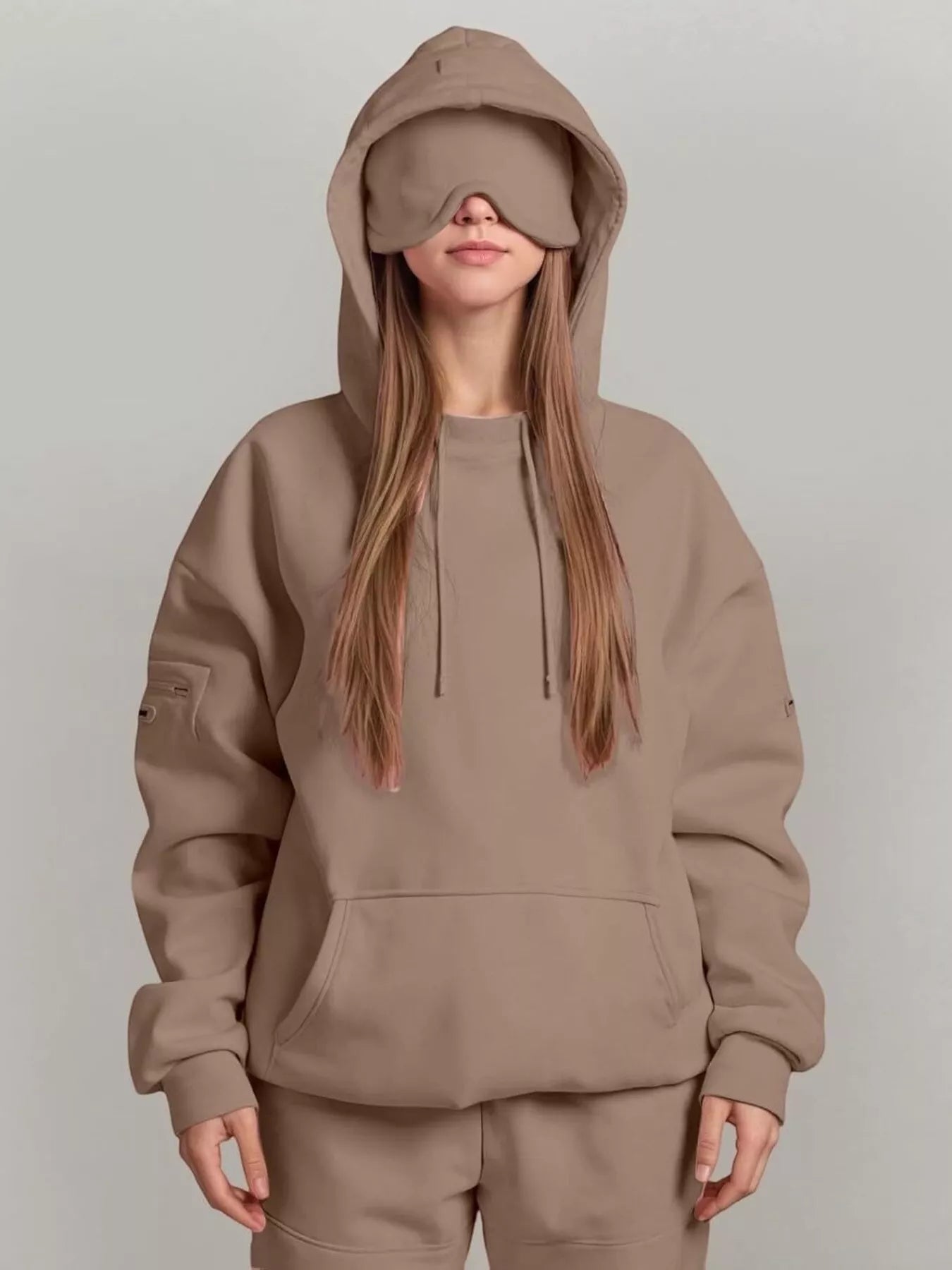 Sarah Express Women's Oversized Kangaroo Pocket Long Sleeve Hoodie