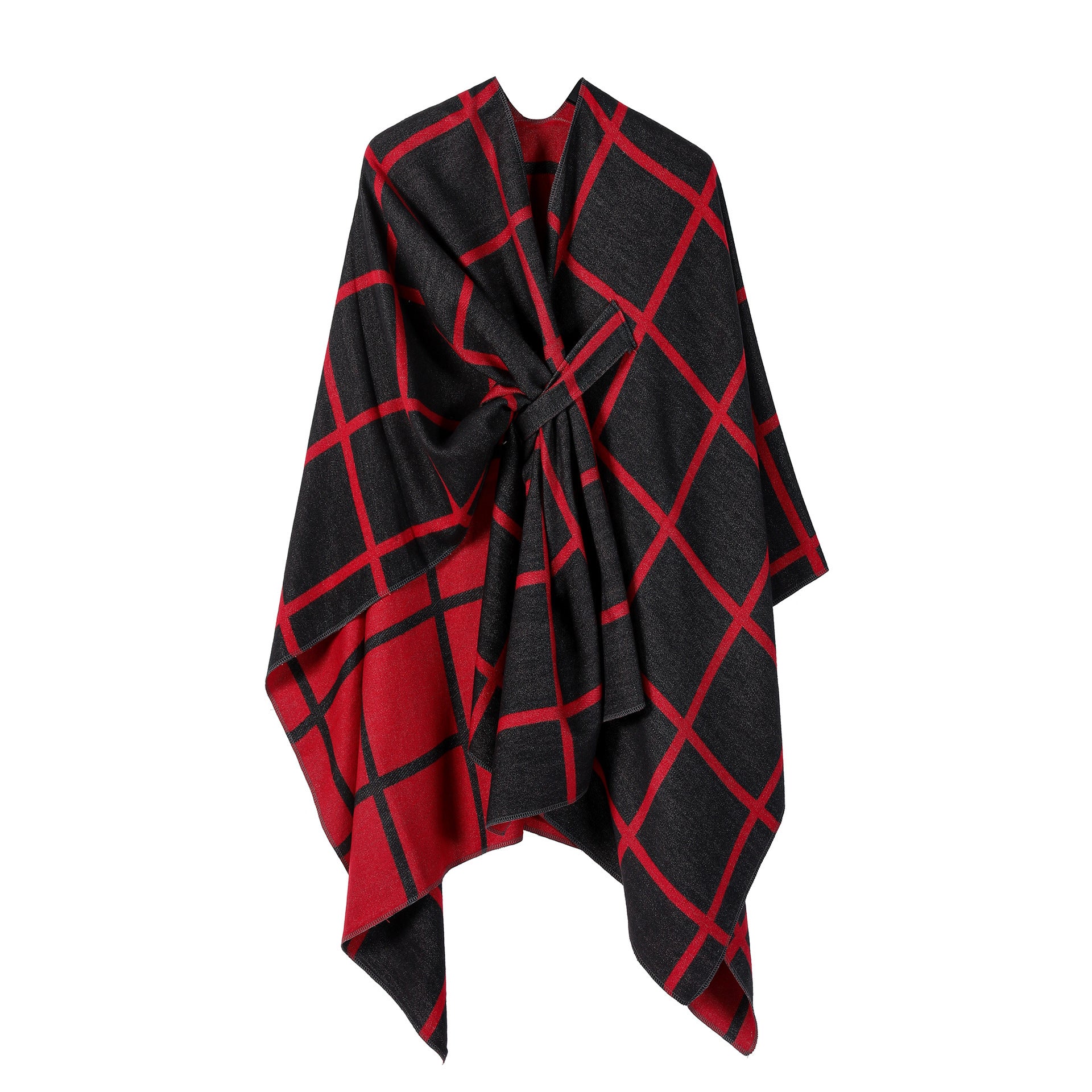 Sarah Express Women's Gingham Check Warm Scarf - Oversized Plaid Shawl Fall Winter Accessory
