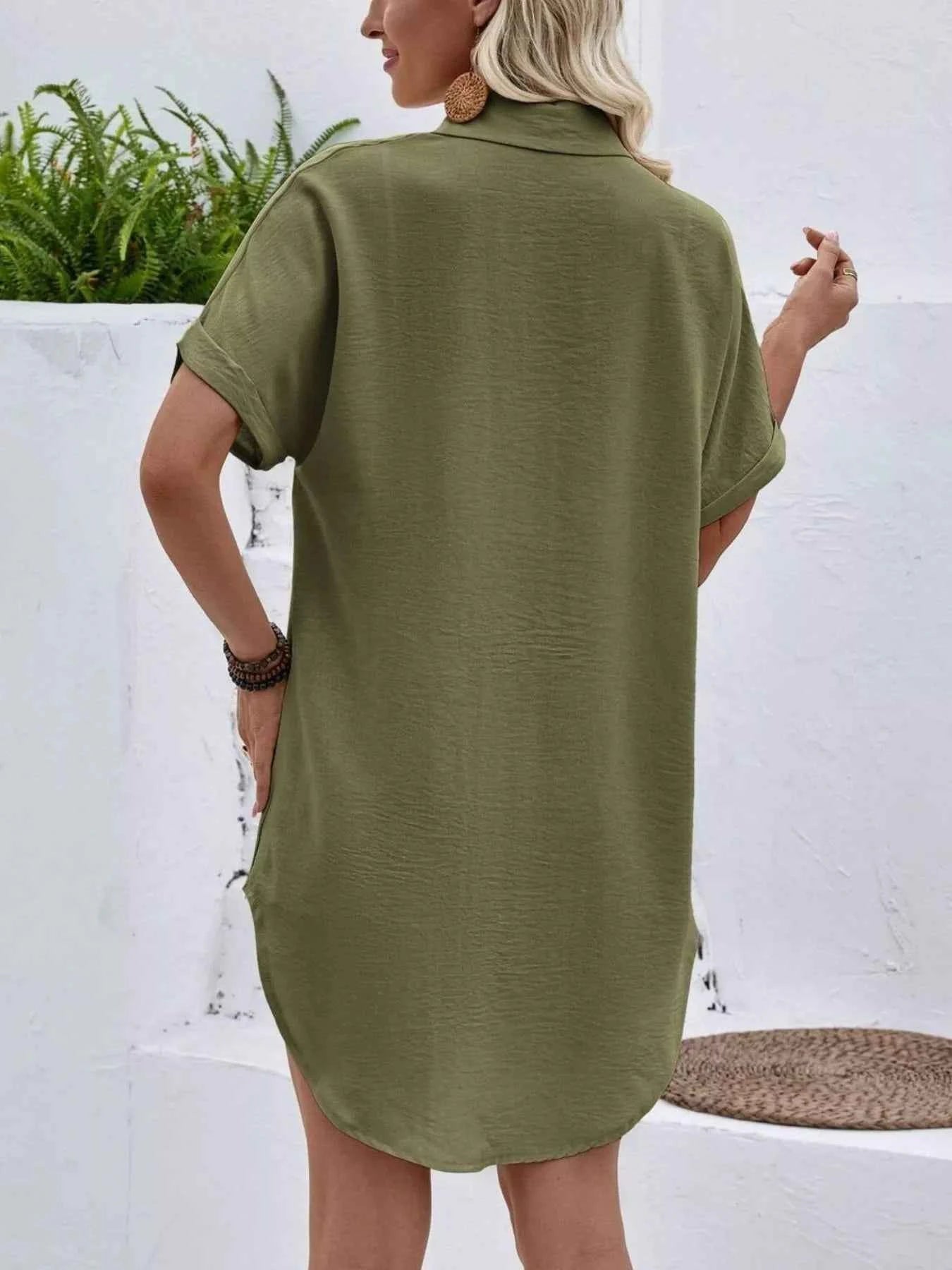 Sarah Express Women's Relaxed Fit Button-Down Longline Shirt - Oversized Casual Blouse