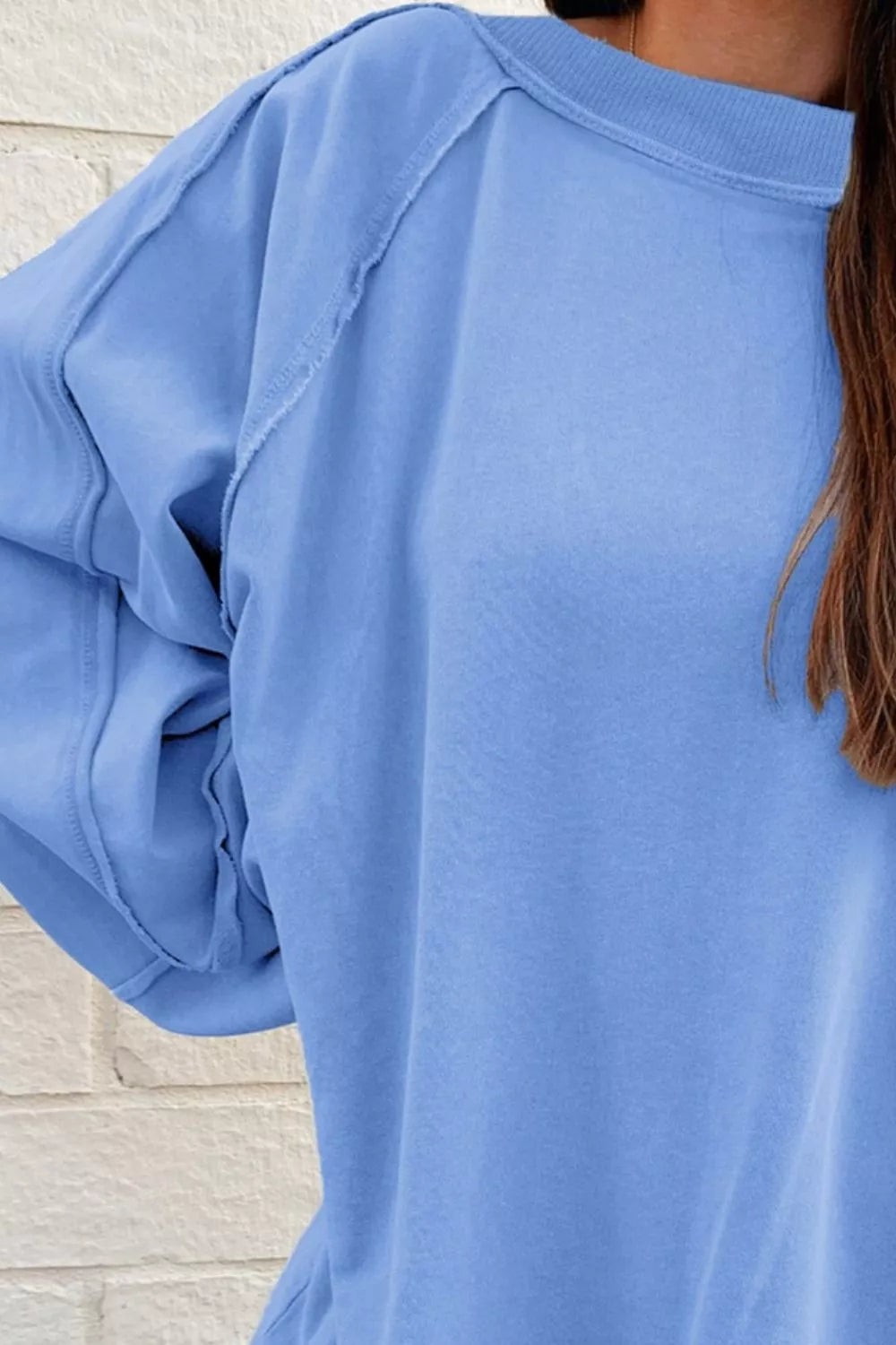 Sarah Express Women's Oversized Washed Crewneck Sweatshirt