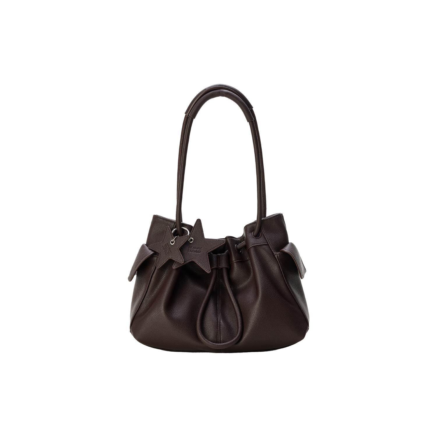 Sarah Express Cloud-Shaped Large Capacity Tote Bag for Women - PU Leather Shoulder Bag with Compartments Black Maroon