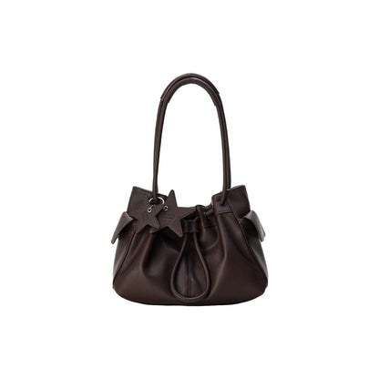 Sarah Express Cloud-Shaped Large Capacity Tote Bag for Women - PU Leather Shoulder Bag with Compartments Black Maroon