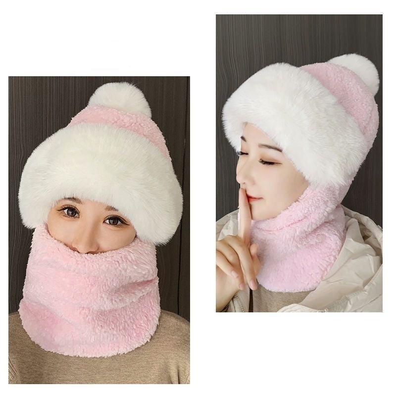 Sarah Express Fleece-Lined Winter Hat with Ear Protection and Neck Warmer