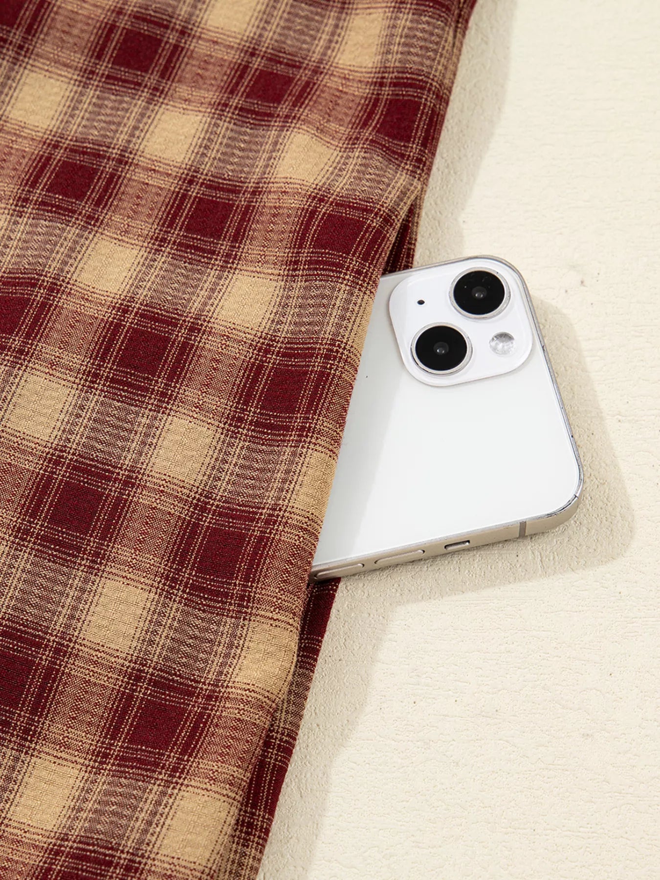 Sarah Express Women's Plaid Print Ruffled Mini Shirt Dress - Long Sleeve Button Front Patchwork Hem