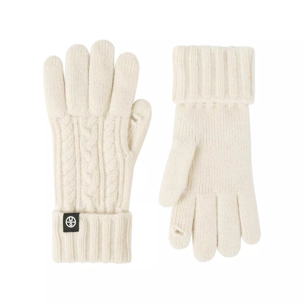 Sarah Express Women's Cable Knit Touchscreen Gloves Cream One Size