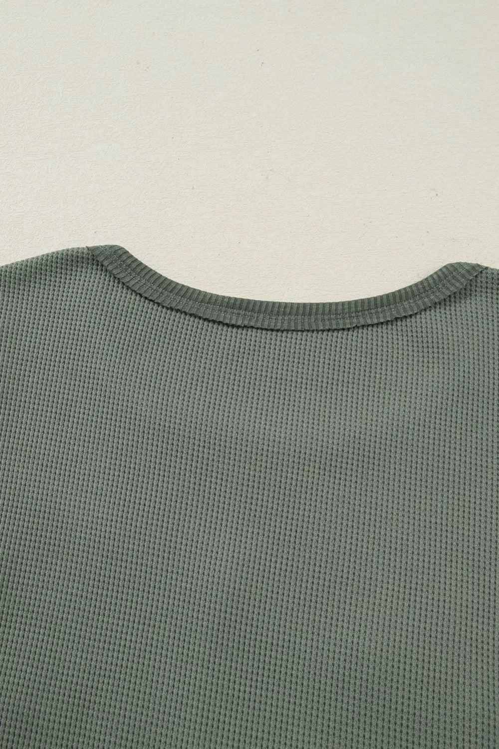 Sarah Express Women's Waffle Ribbed Lace Detail Long Sleeve Top