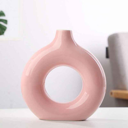 Sarah Express Frosted Porcelain Biscuit Vase - Modern Flower Arranging Device Medium Pink