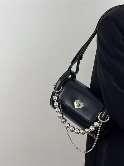 Sarah Express Women's Heart Headed Chain Decor Shoulder Bag