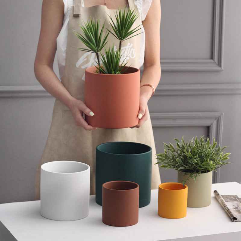 Sarah Express Nordic Ceramic Succulent Planter Pot with Drainage Hole - Desktop Flower Pot for Indoor Plants