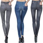 Women's High Waisted Jeggings Denim Leggings Stretchy Skinny Pants