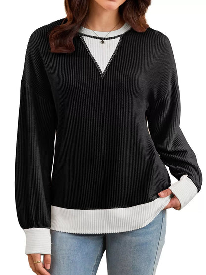 Sarah Express Women's Contrast Dropped Shoulder Sweatshirt