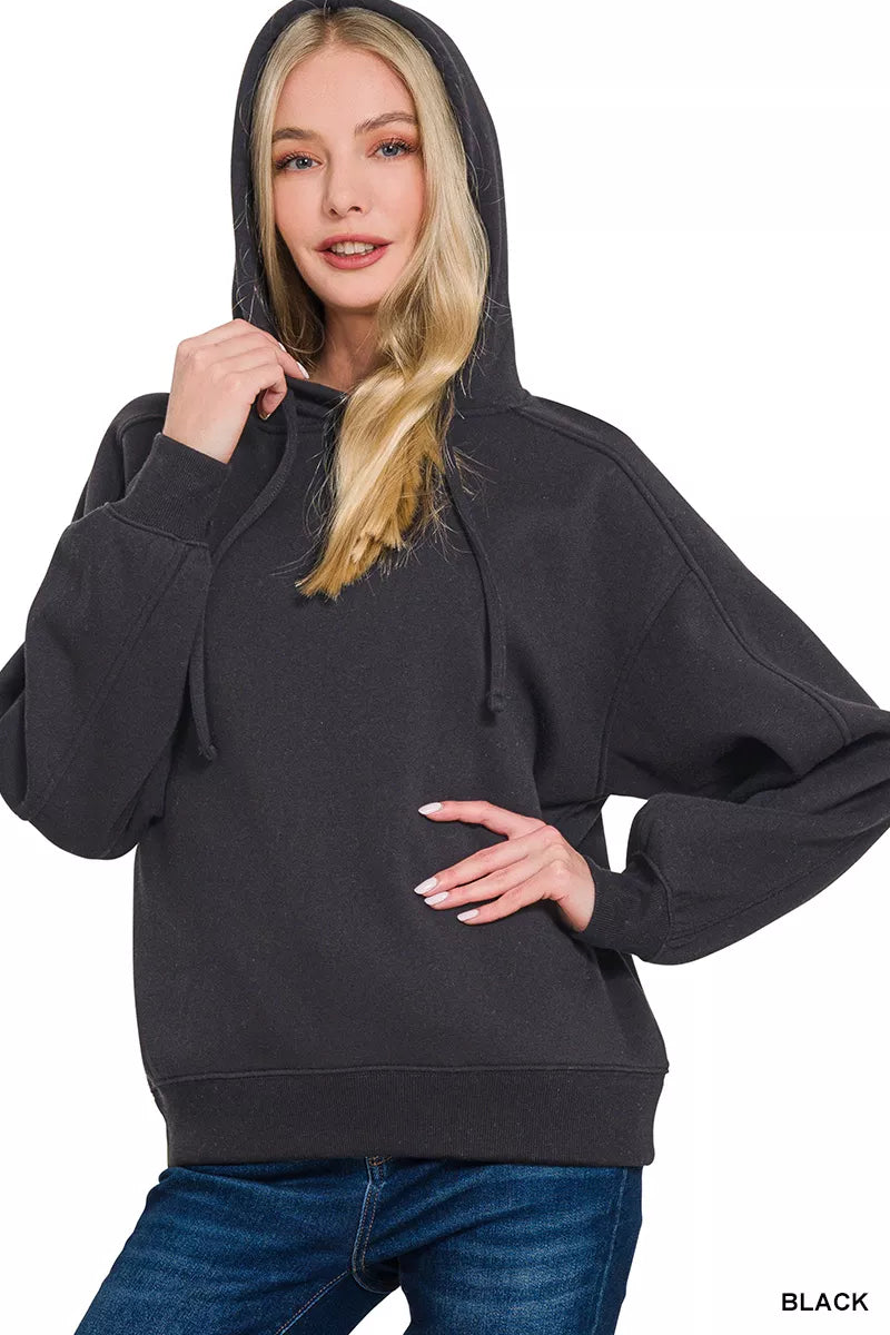 Sarah Express Women's Drawstring Relaxed Fit Fleece Hoodie