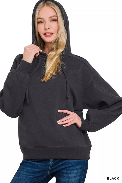 Sarah Express Women's Drawstring Relaxed Fit Fleece Hoodie