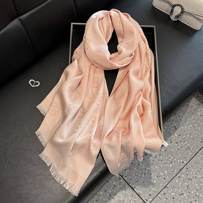 Sarah Express Women's Raw Hem Scarf - Lightweight Polyester Accessory Blush Pink One Size