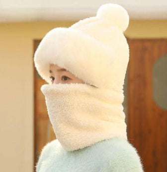 Sarah Express Fleece-Lined Winter Hat with Ear Protection and Neck Warmer