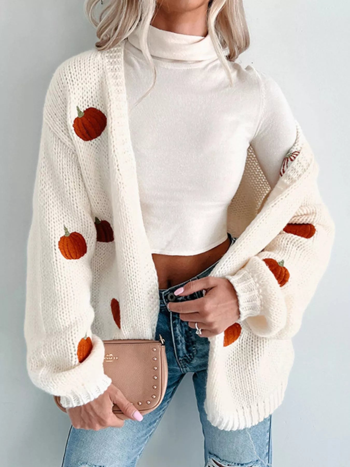 Sarah Express Women's Embroidered Button Up Cardigan