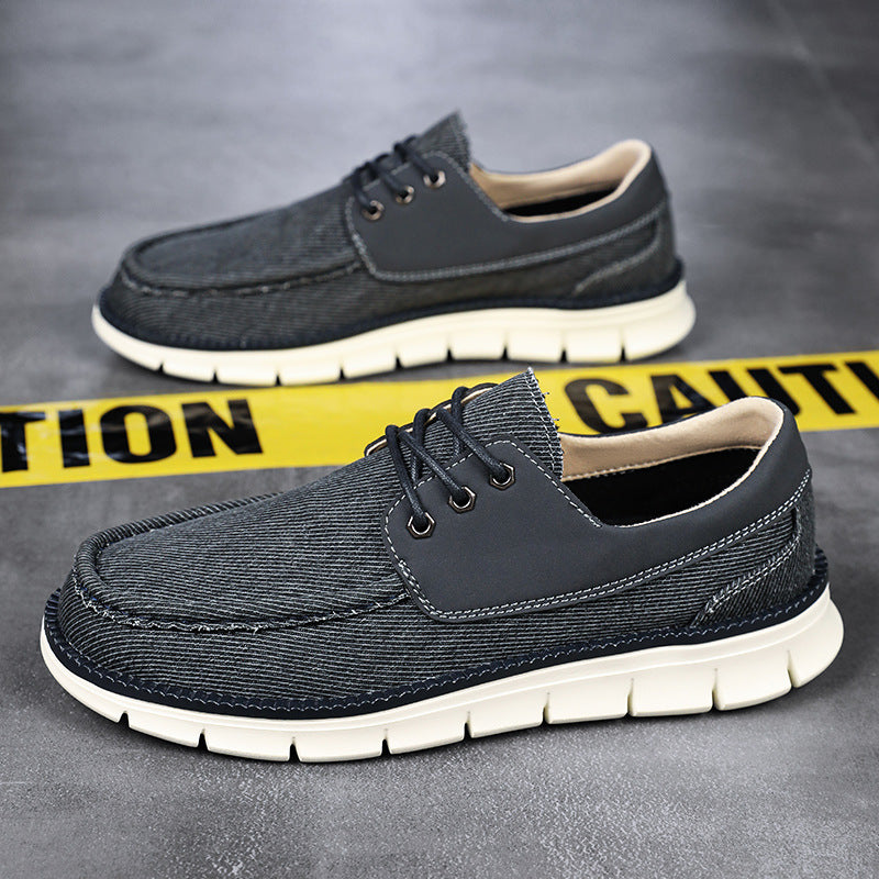 Sarah Express Men's Breathable Canvas Casual Shoes - Lightweight Lace-Up Sneakers for Everyday Wear