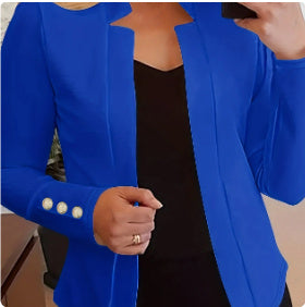 Sarah Express Women's Professional Blazer Casual Suit Collar Long Sleeve Jacket