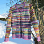3D Digital Printing Cardigan Knitted Coat Women
