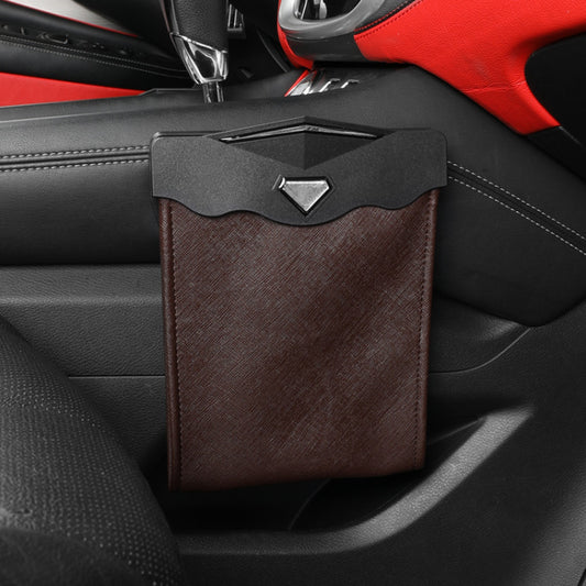 Sarah Express LED Car Trash Can with Light - Premium Leather Auto Organizer Storage Bag