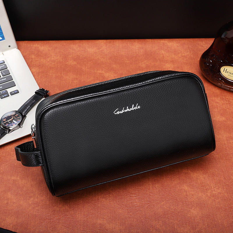 Sarah Express Men's PU Leather Clutch Bag | Business Travel Handbag for Men | Black & Brown Black