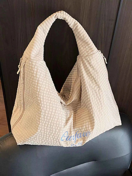 Casual Style Plaid Handbag