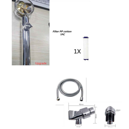 Sarah Express Turbo Propeller Shower Head - 360° High Pressure Water Saving Rainfall Showerhead Gold upgrade B Set