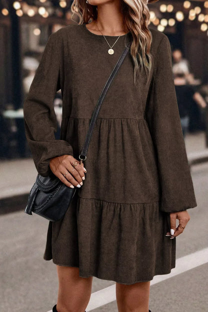 Sarah Express Women's Long Sleeve Tiered Mini Dress