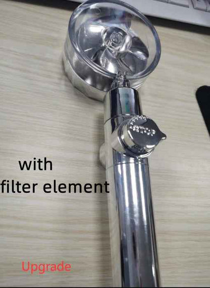 Sarah Express Turbo Propeller Shower Head - 360° High Pressure Water Saving Rainfall Showerhead Silver upgrad with filter elem