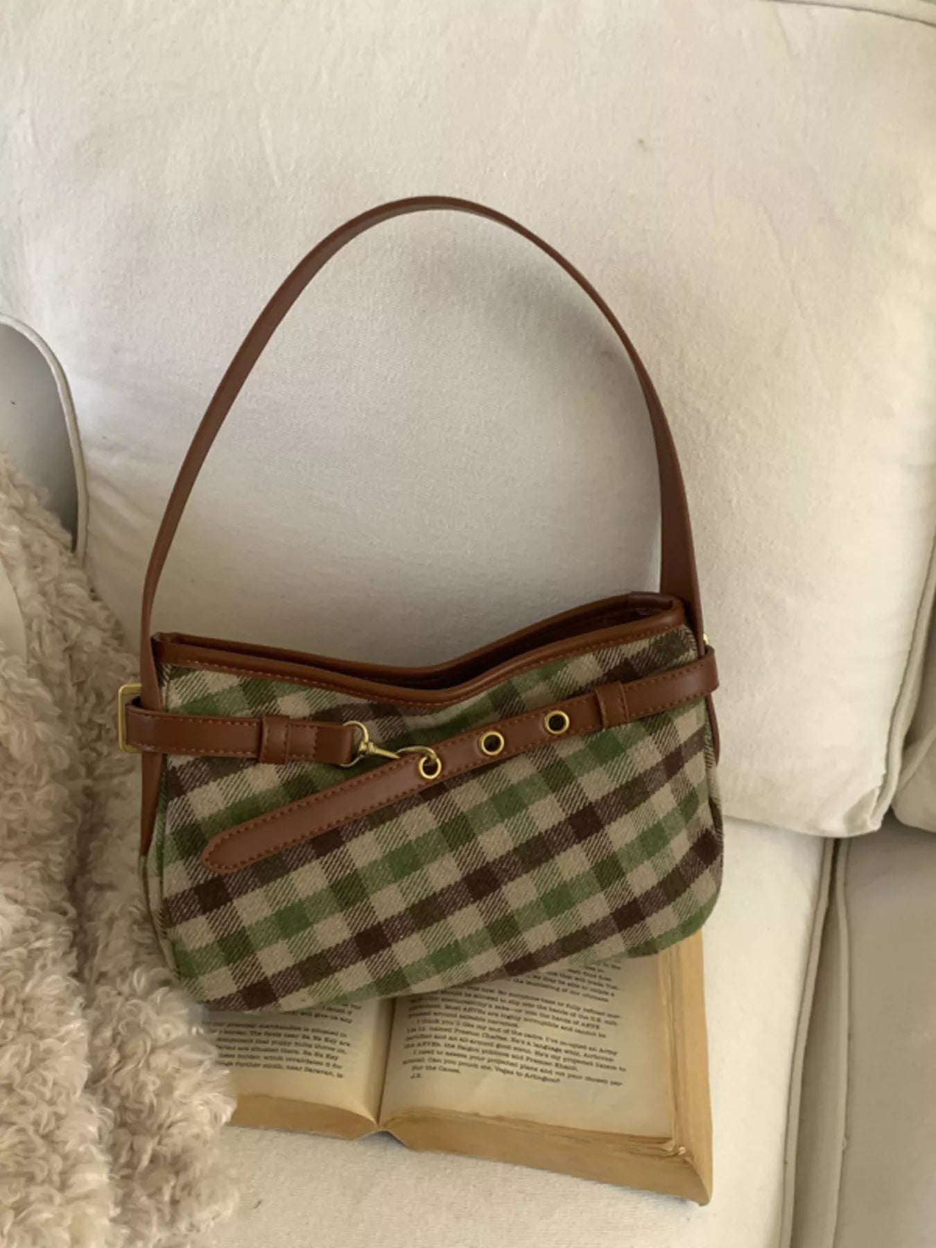 Sarah Express Women's Plaid Pattern Shoulder Bag