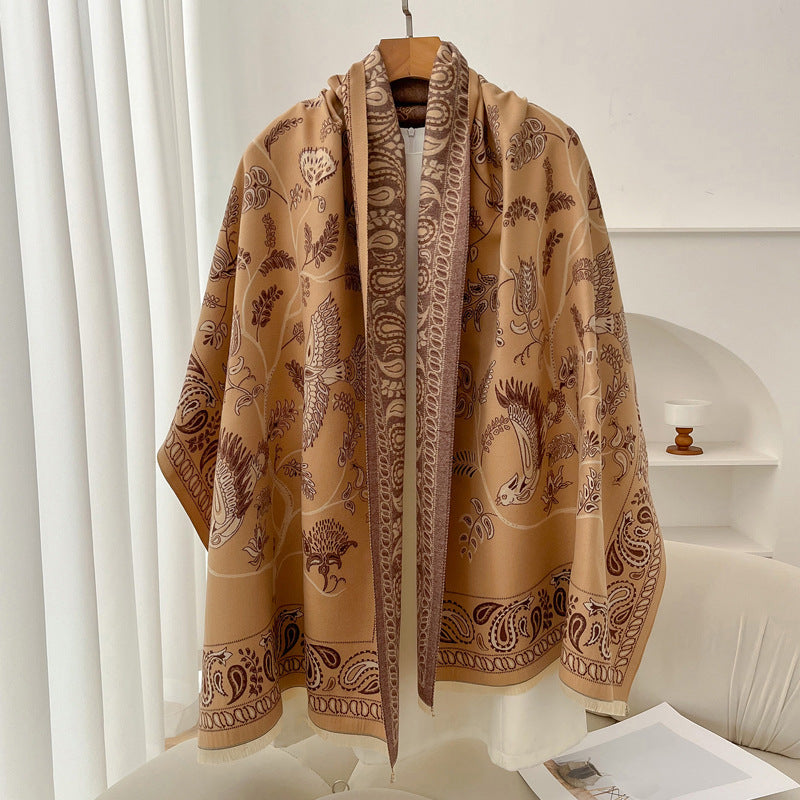 Sarah Express Geometric Ethnic Print Scarf Soft Cashmere-Feel Warm