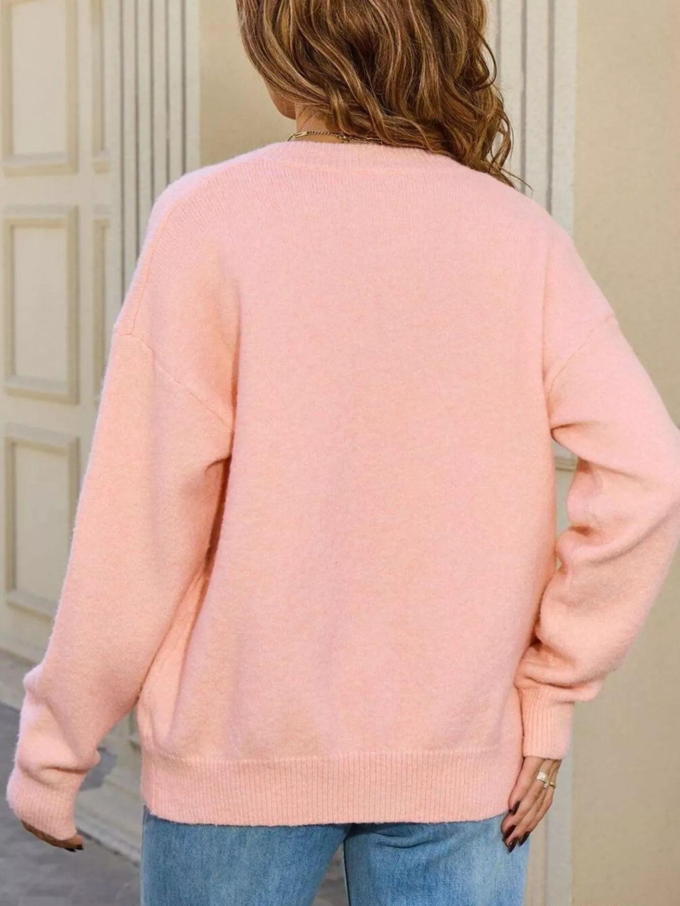 Sarah Express Women's Casual Button-Down Knit Cardigan - Cozy Acrylic Sweater with Pockets