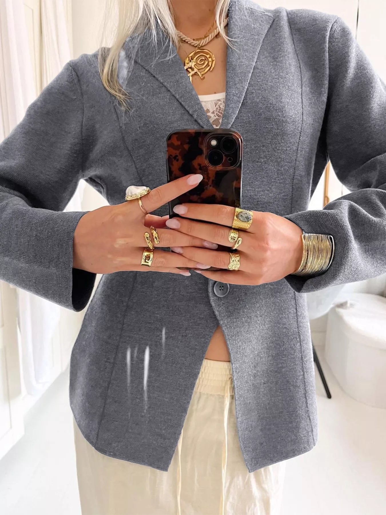 Sarah Express Women's Button Up Long Sleeve Cardigan