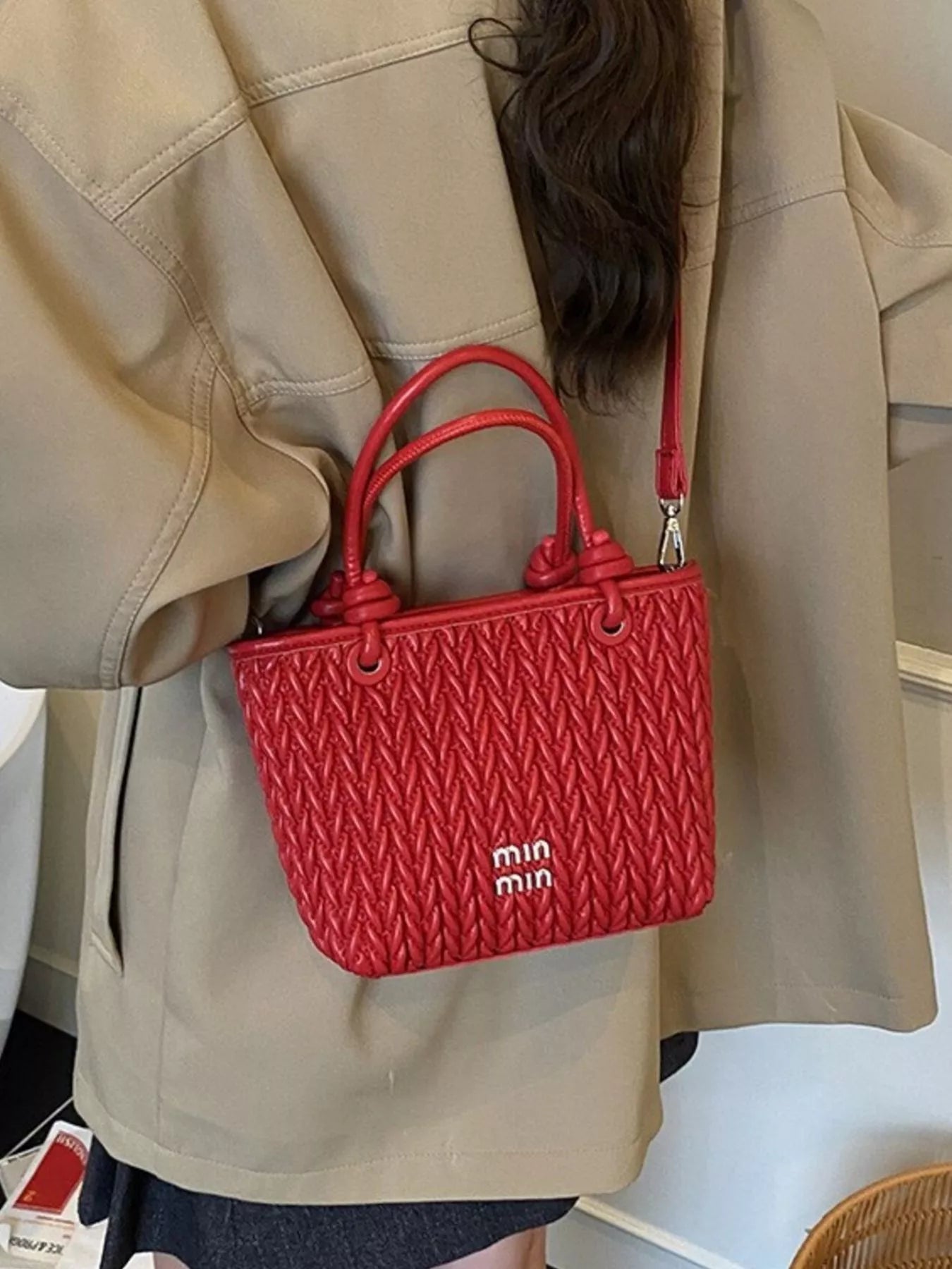 Sarah Express Women's Braided Leather Crossbody Bag - Small PU Leather Shoulder Purse