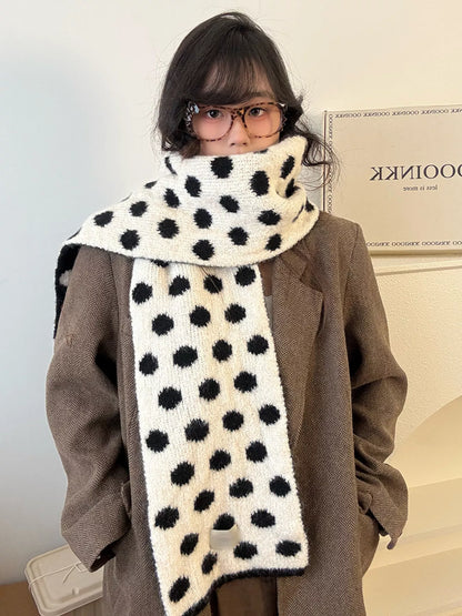 Sarah Express Women's Polka Dot Knitted Scarf Black ONESIZE