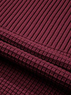 Sarah Express Women's Solid Color Mixed Textured Knitted Crew Neck Sweater