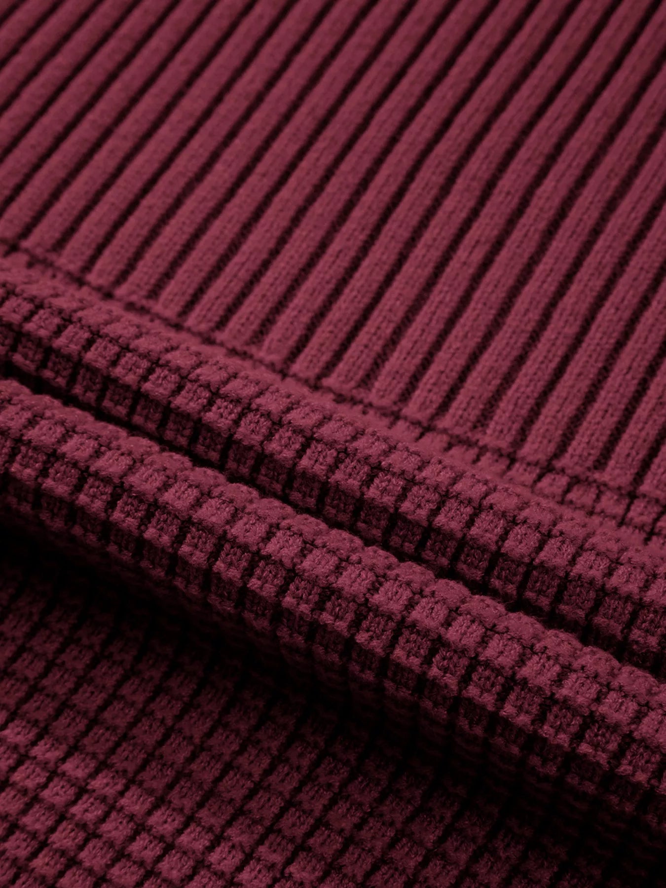 Sarah Express Women's Solid Color Mixed Textured Knitted Crew Neck Sweater