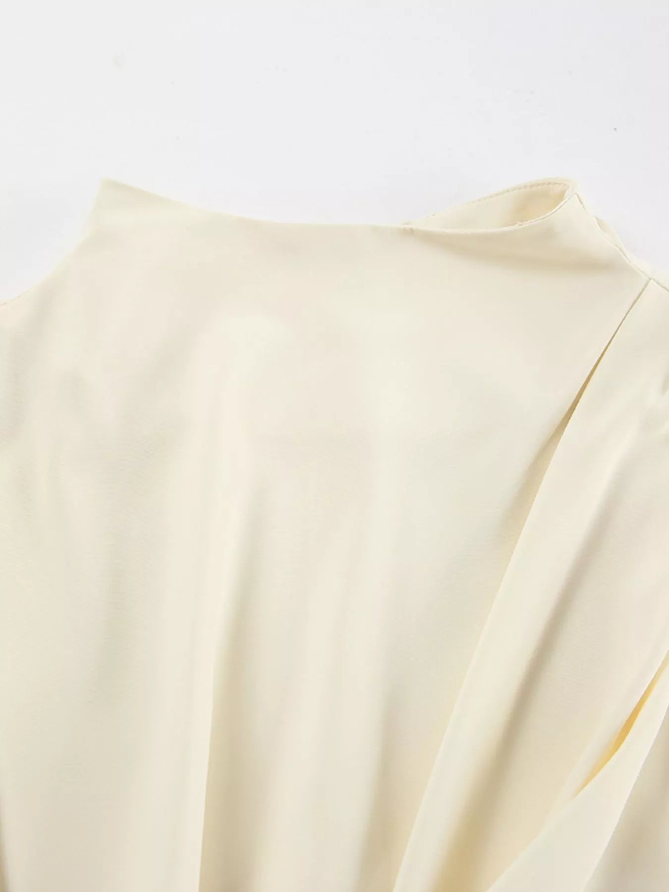 Sarah Express Women's Ruched Mock Neck Long Sleeve Blouse