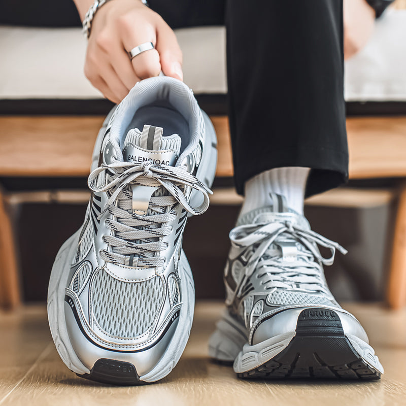 Sarah Express Breathable Mesh Sneakers for Wide Feet & Broad Toes | Casual Lace-Up Shoes Gray