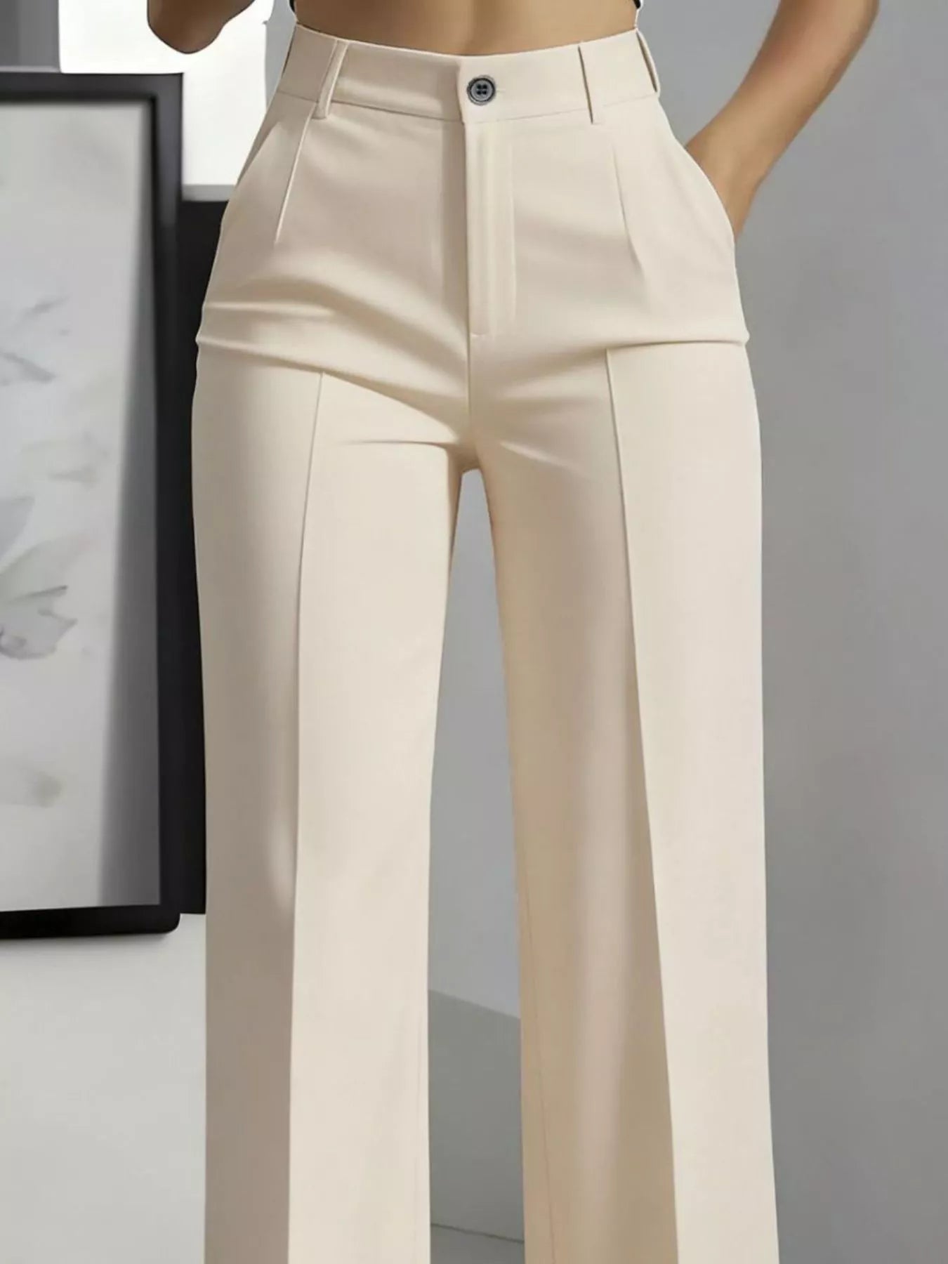 Sarah Express Women's High-Waisted Wide Leg Pants